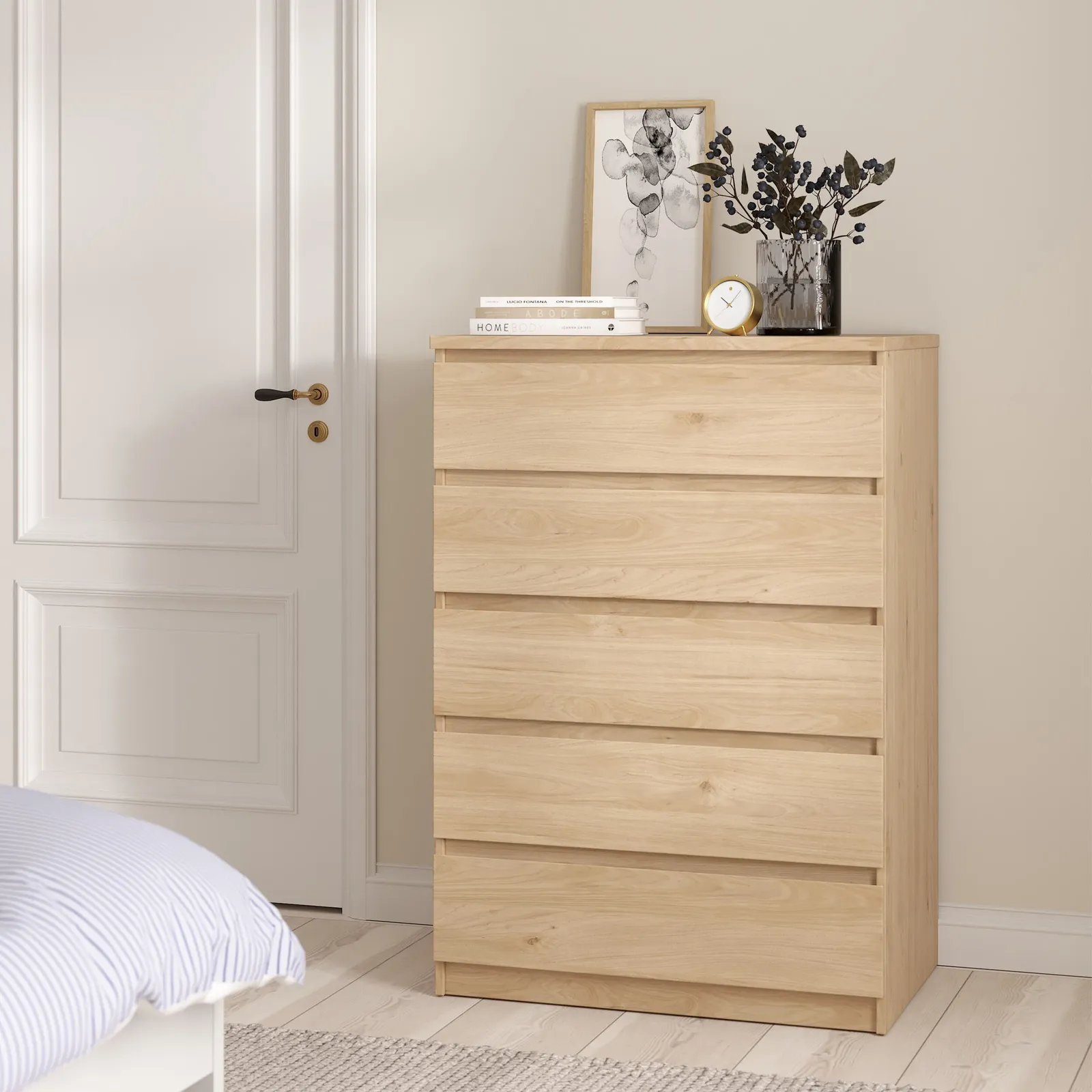 Furniture To Go Naia Chest of 5 Drawers in Light Oak 5