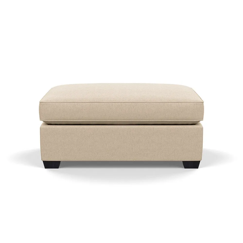 Heal's Torino Footstool Brushed Cotton Oat Black Feet