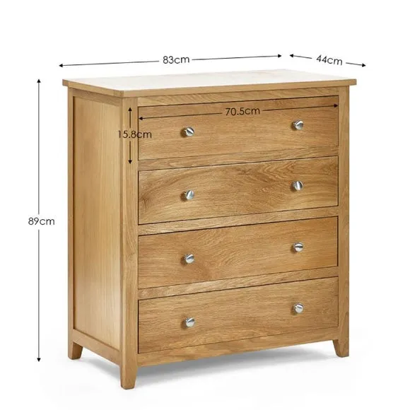 Jenkins 4 Drawer Chest, Oak 3