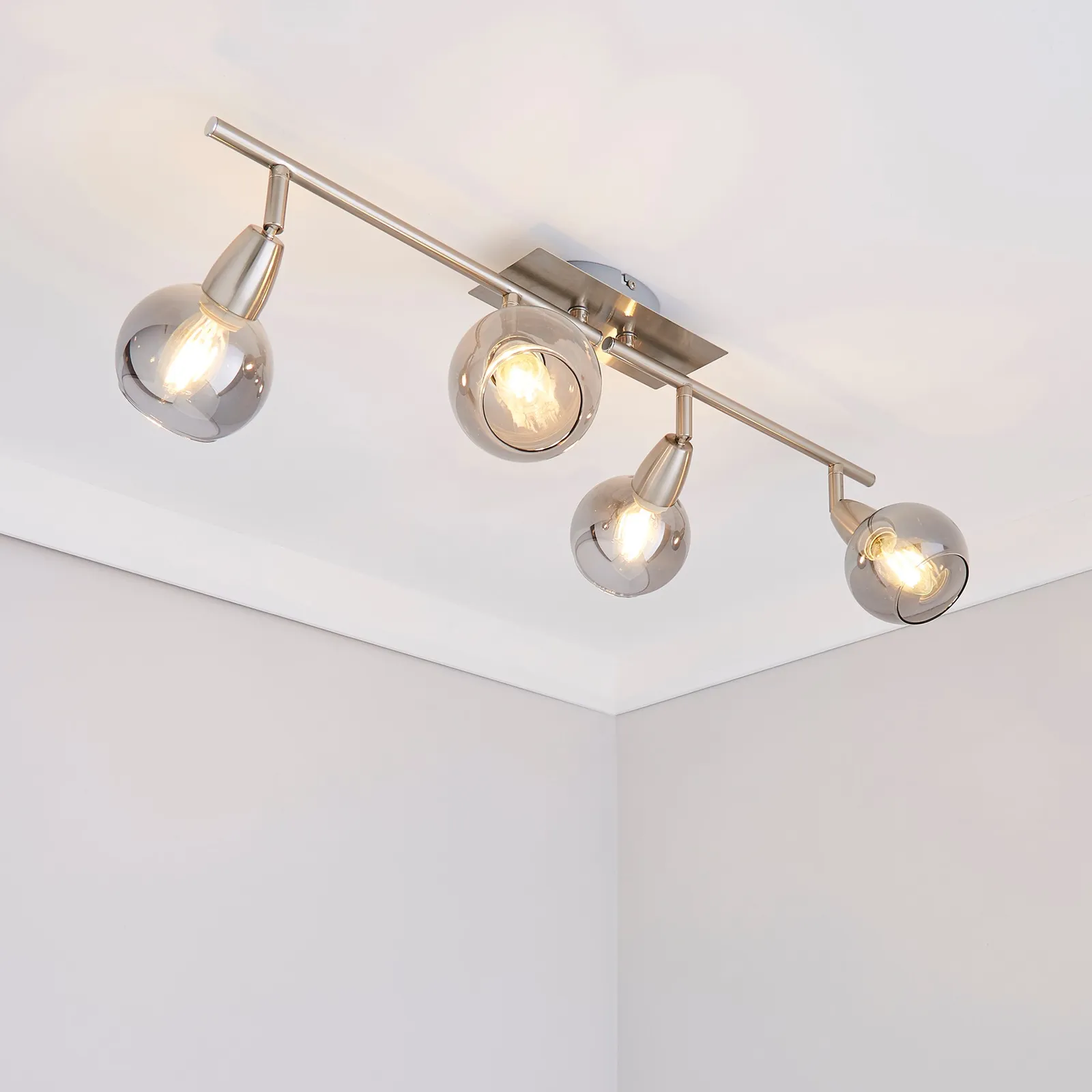 Tia 4 Light Nickel Spotlight Bar Satin Nickel