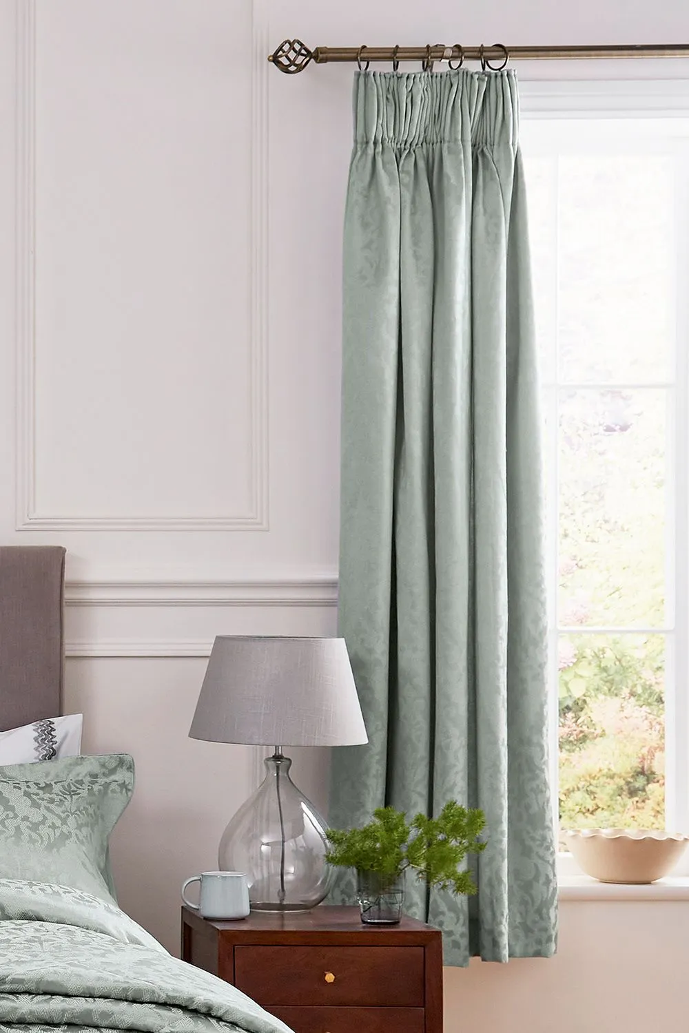 1951 'Kadir' Jacquard Curtains in Green