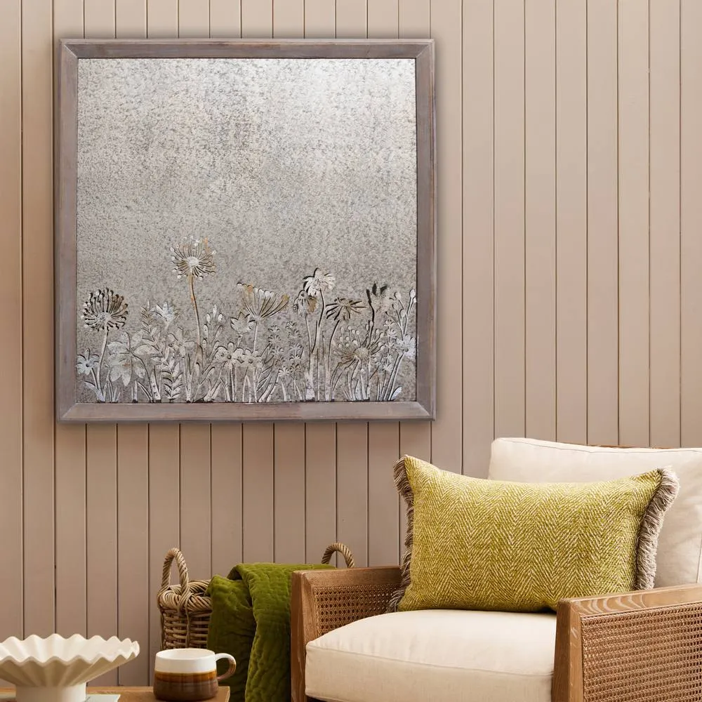 Voyage Maison Fleur Et Faune Square Antique Mirror in Mid Grey 2