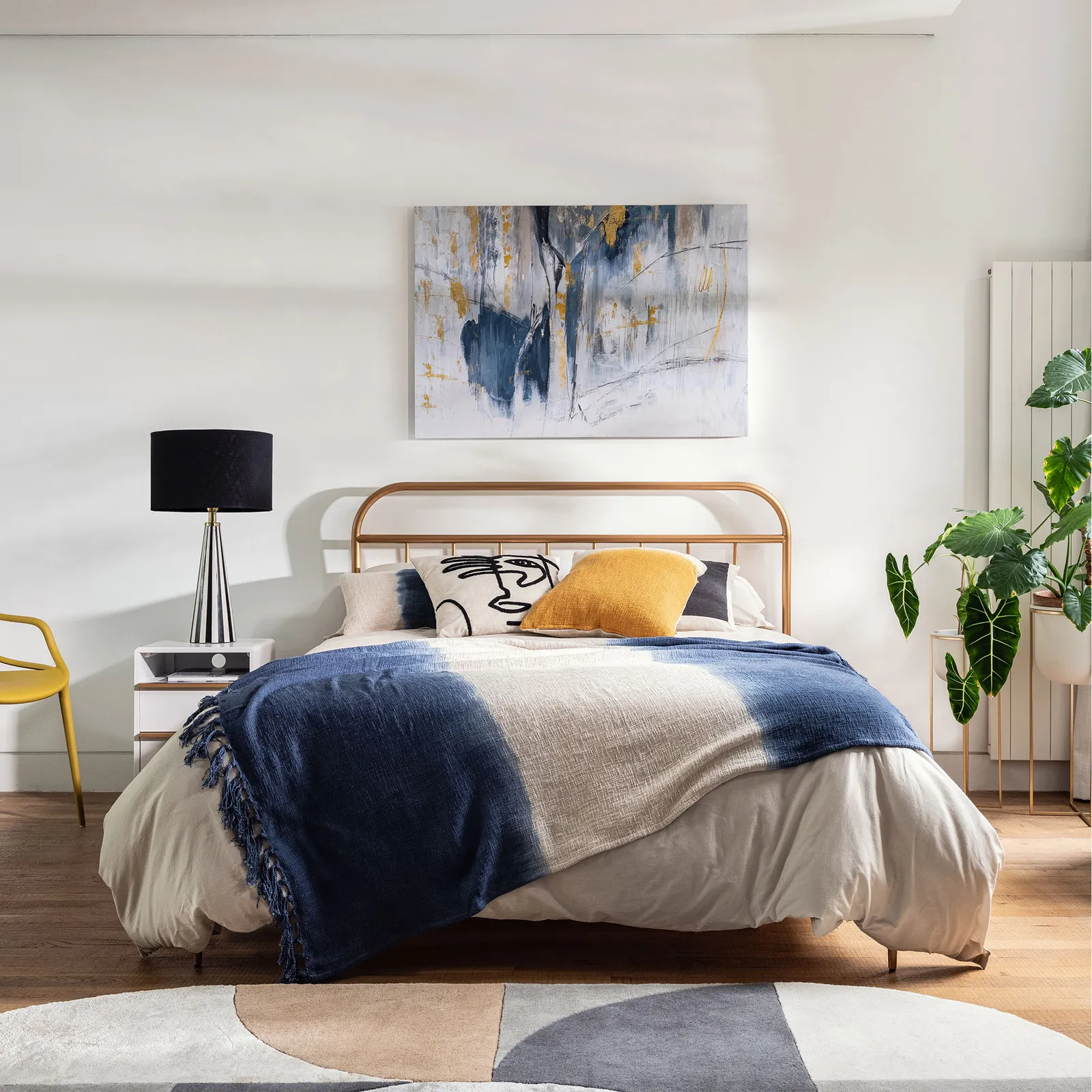 Ochre Ombre Cushion 50X50, Square, Yellow Cotton | Barker & Stonehouse 2