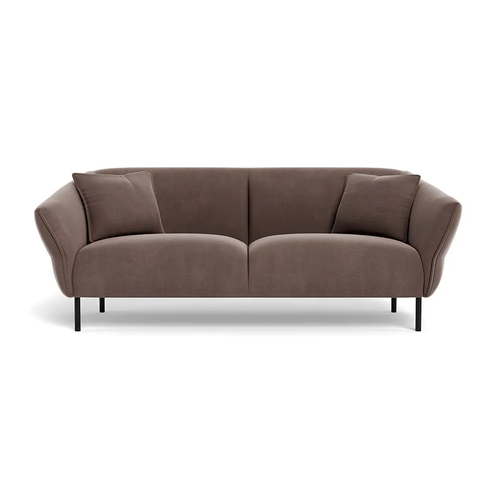 Heal's Alto 3 Seater Sofa Smart Velvet Mouse Black Feet