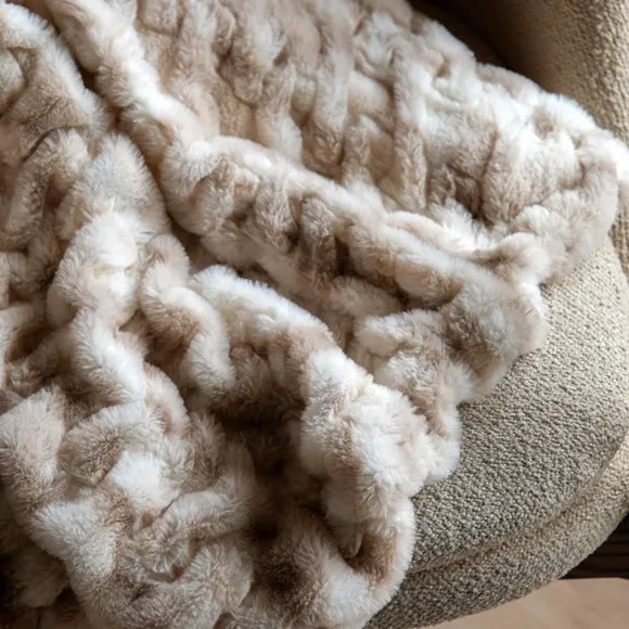 Luxurious Mottled Faux Fur Throw Blanket 2