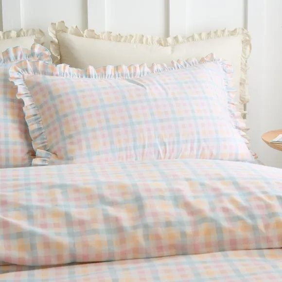 Mila Gingham 100% Cotton Standard Pillowcase Pair