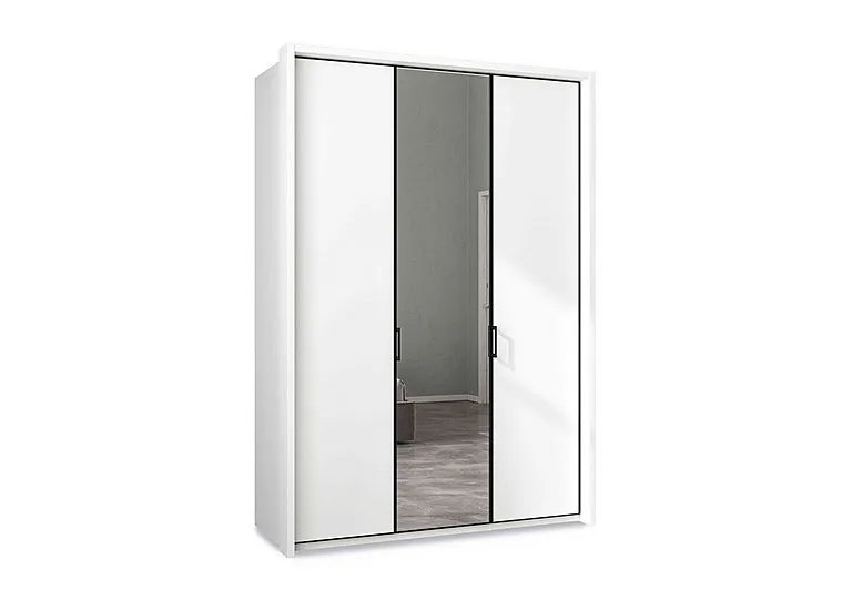 Dallas 157cm 3 Door Hinged Wardrobe with Mirror Door
