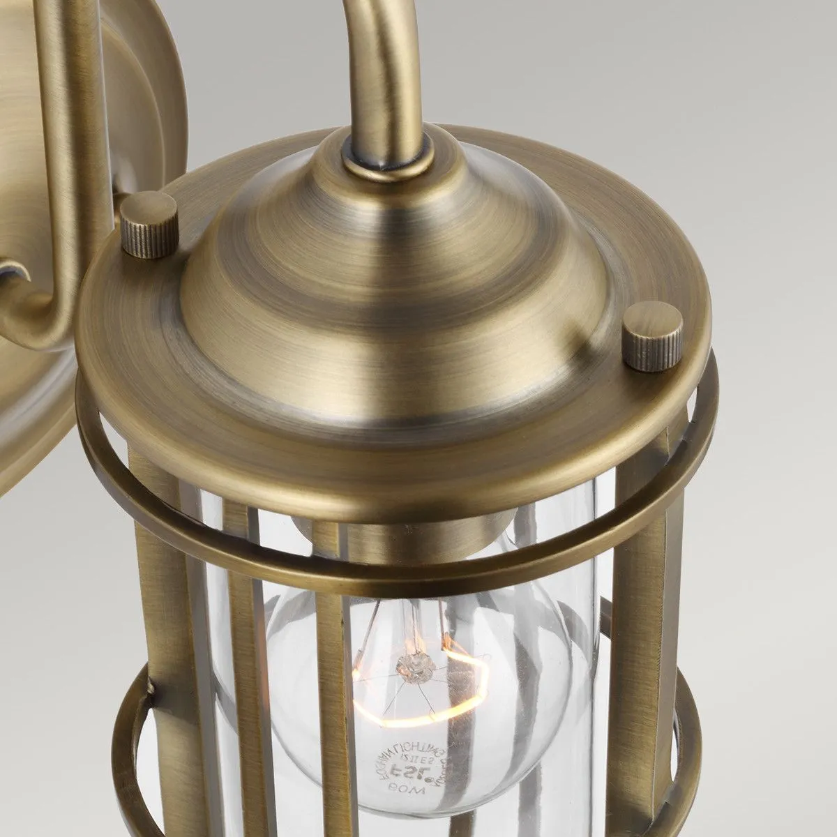 Netlighting Feiss Urban Restoration 1 Light Wall Light Dark Antique Brass IP44 in Yellow 3