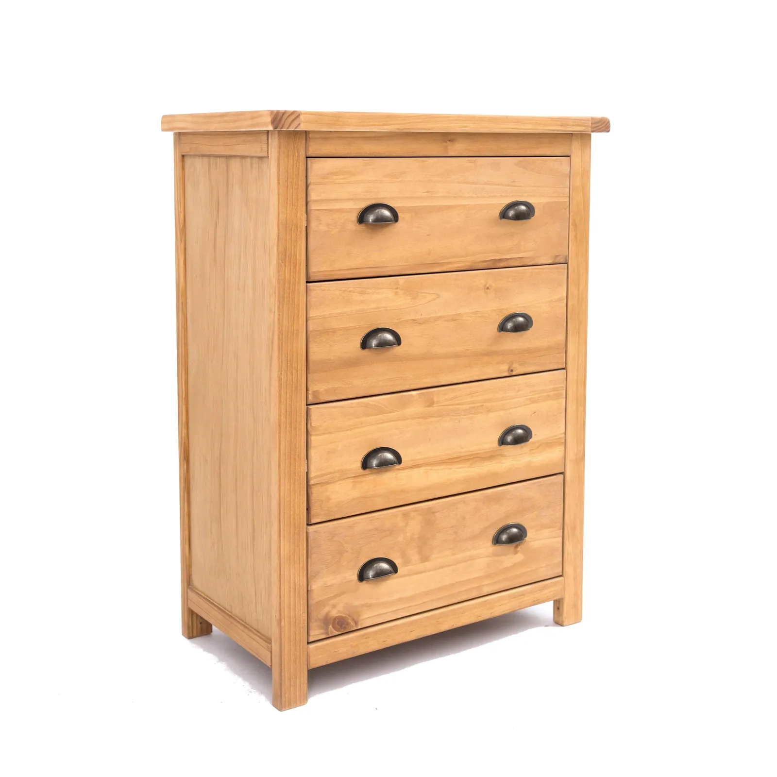 Cabinet Bits Lugo 4 Drawer Chest of Drawers Brass Cup Handle in Light Brown 2