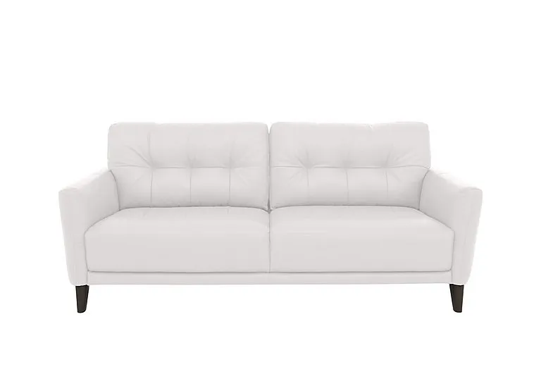 Uno Leather 3 Seater Sofa - BV Star White