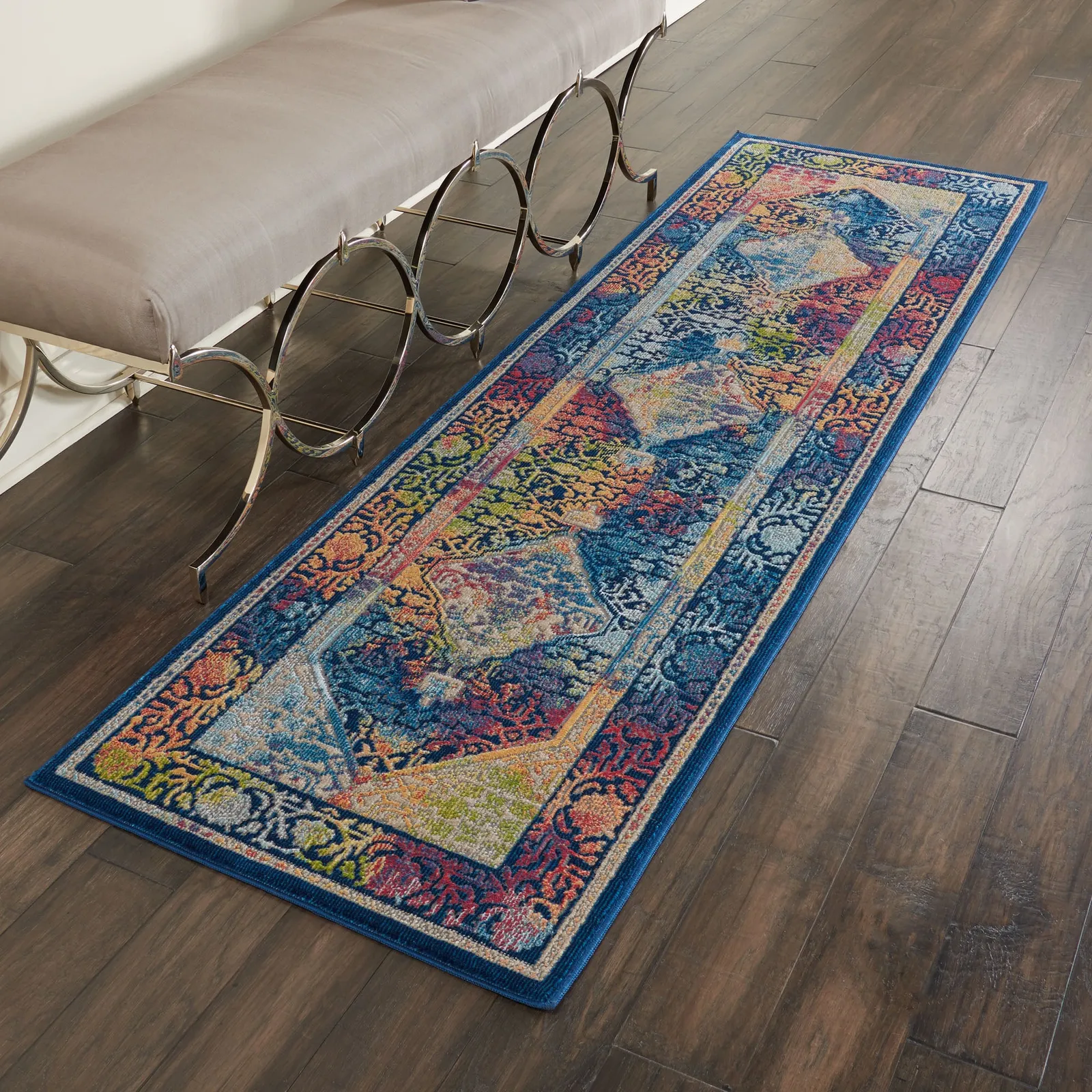 Ankara Global 4 Runner in Ivory Blue