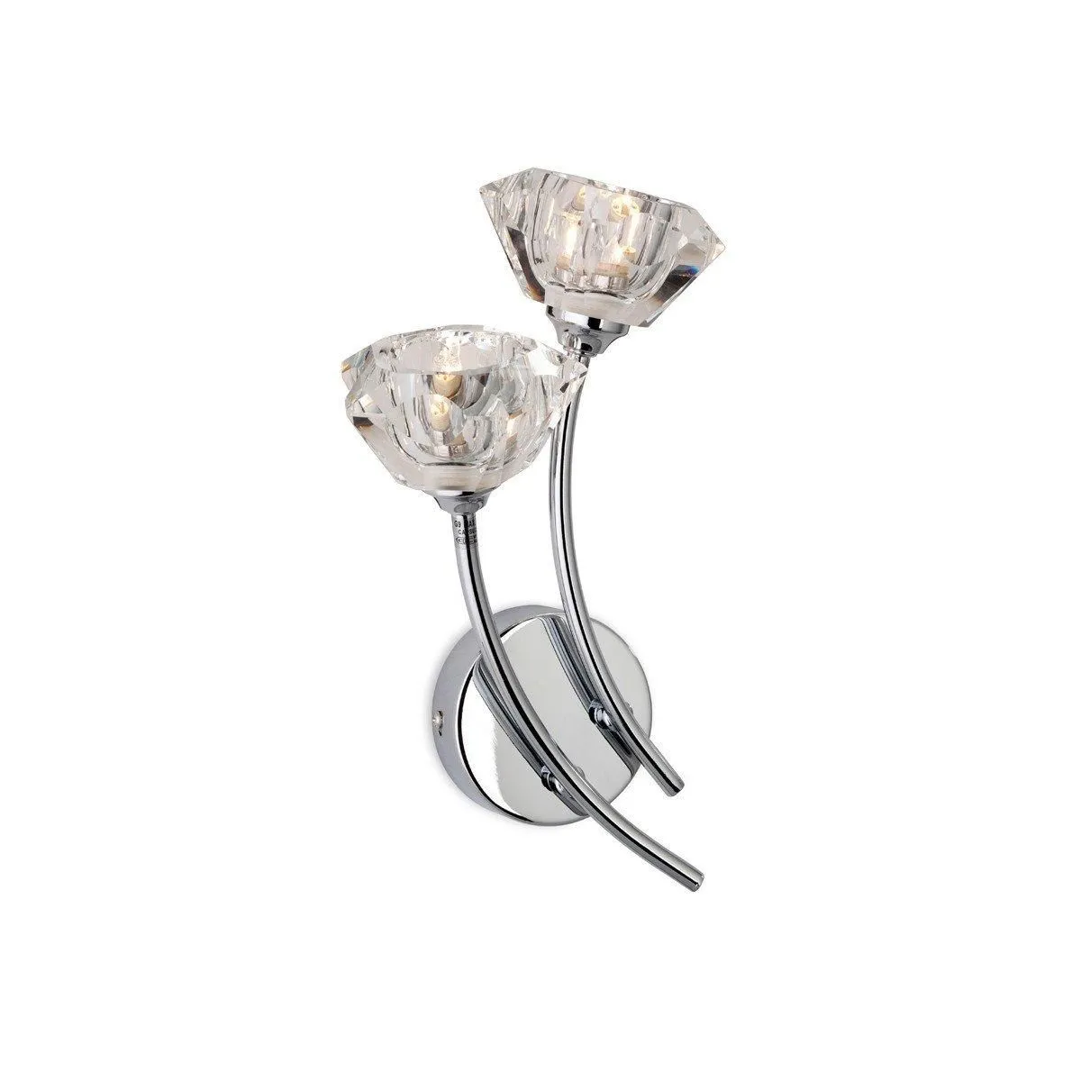 Netlighting Clara 2 Light Indoor Wall Light Chrome Clear Glass G9