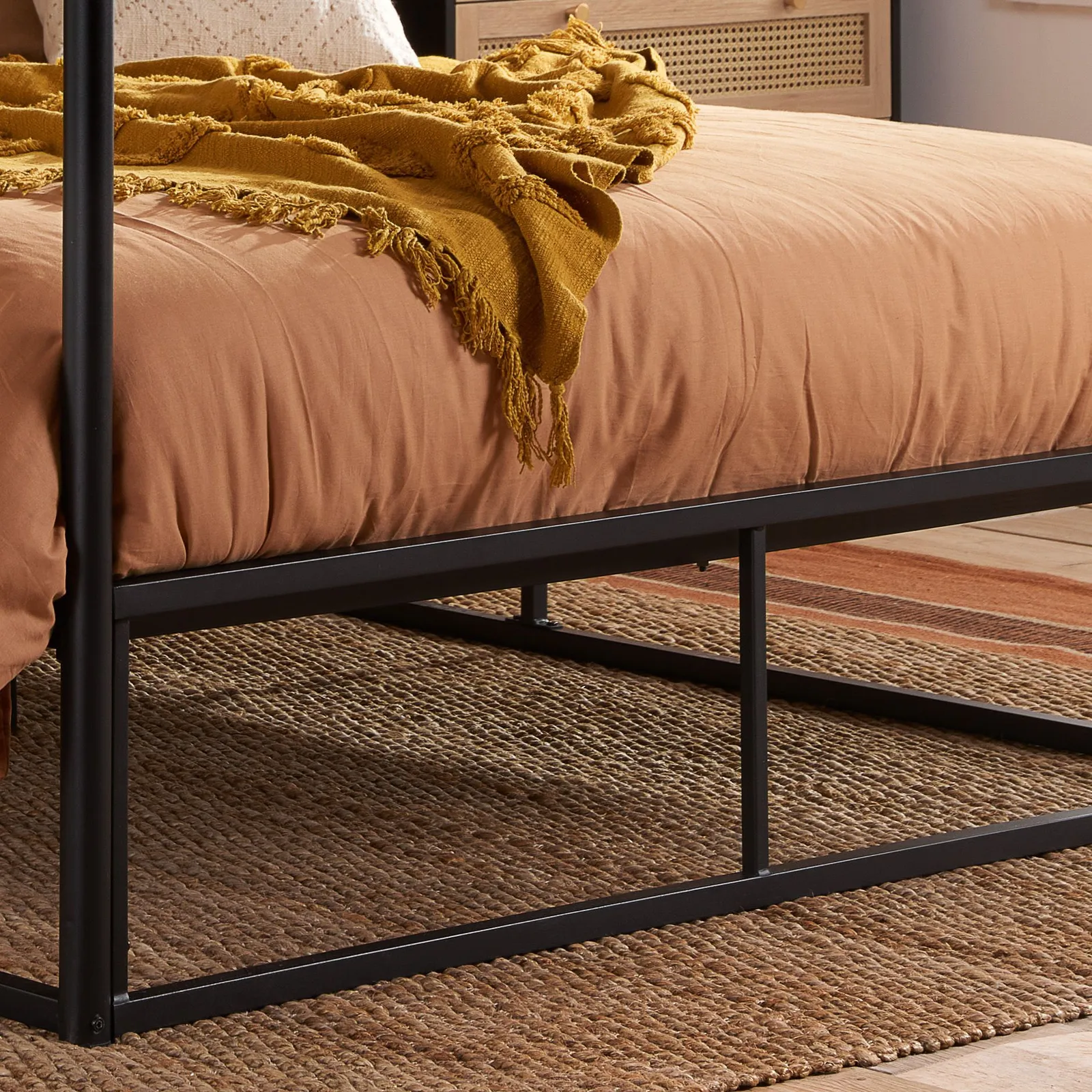 Birlea Four Poster Bed Frame Black Metal 4 Poster Canopy Farringdon 2