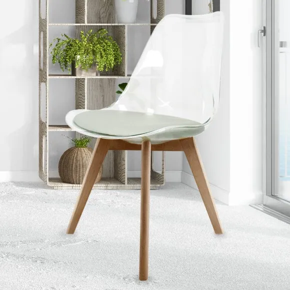Fusion Living Soho Clear Plastic Dining Chair with Squared Legs