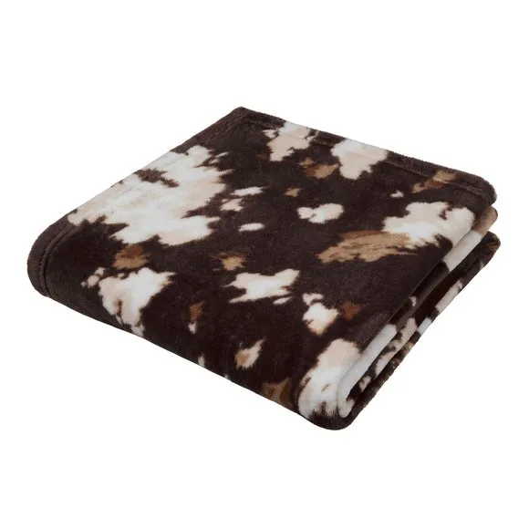 Fusion Cow Print Fleece Throw Blanket 3