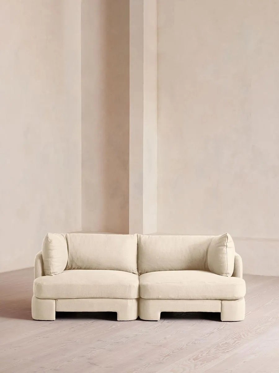 Odell Deeper Sit Modular Sofa, Three Seater, Linen, Bisque