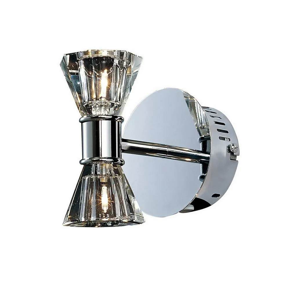 Netlighting Elisa Wall Lamp 2 Light G4 Polished Chrome NOT LEDCFL Compatible in Silver