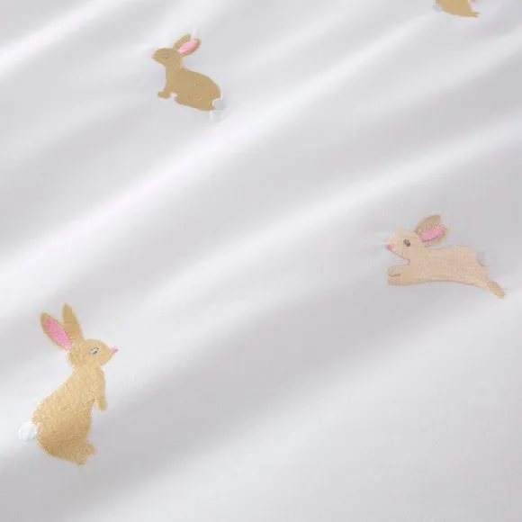 Embroidered Bunnies 100% Cotton Quilt Cover & Pillowcase Set 4