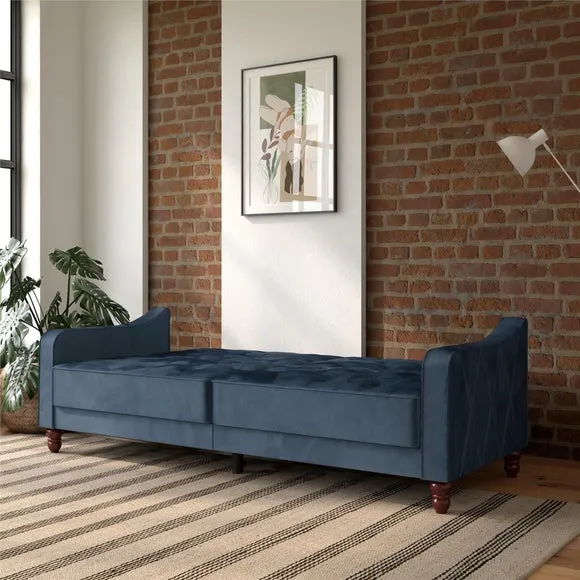 Vintage Velvet Tufted Double Futon 2