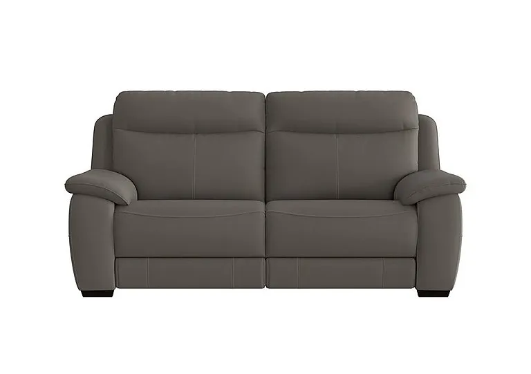 Starlight Express 3 Seater Leather Recliner Sofa with Power Headrests - BV Elephant