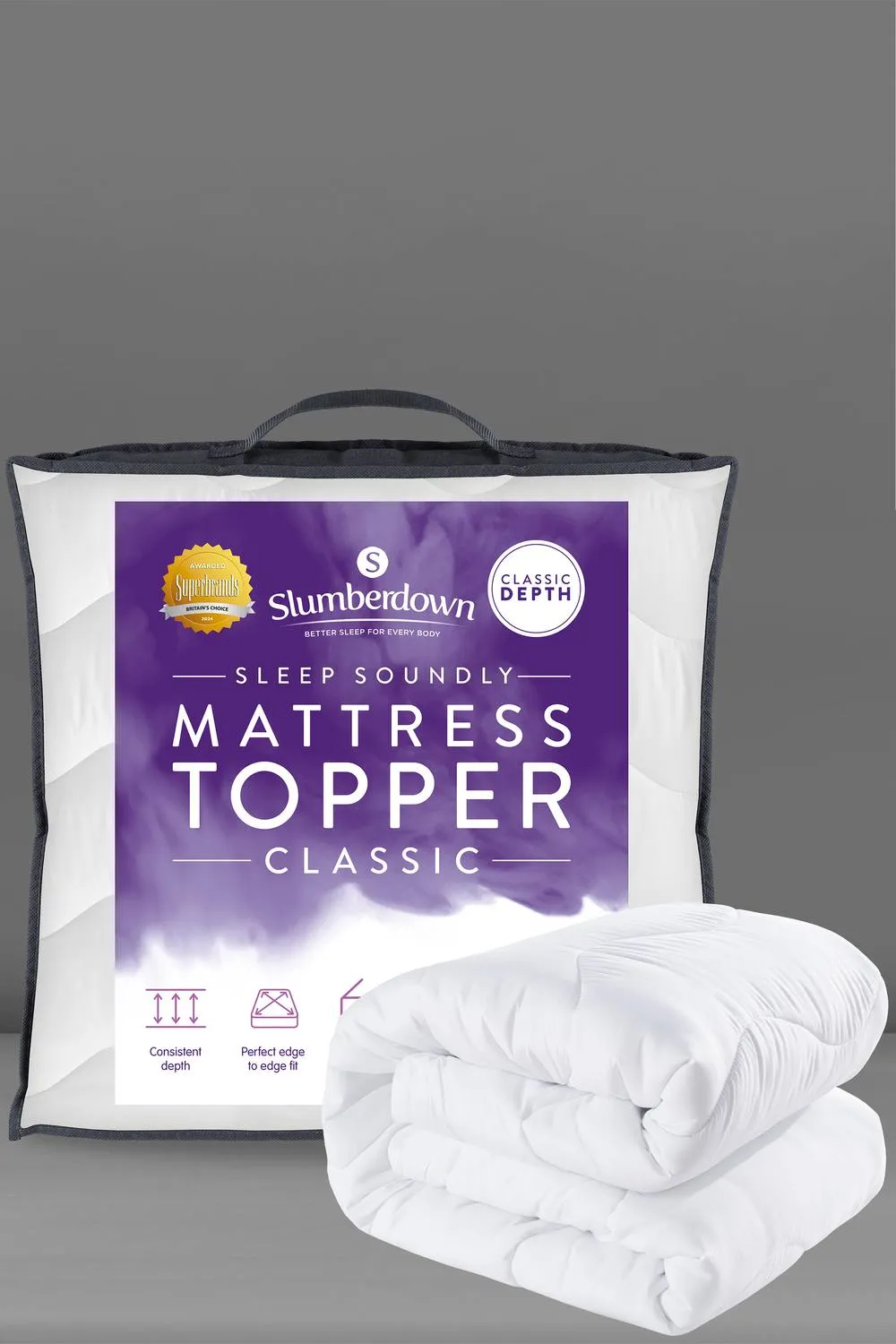 Slumberdown Sleep Soundly 2.5cm Mattress Topper in Off-White