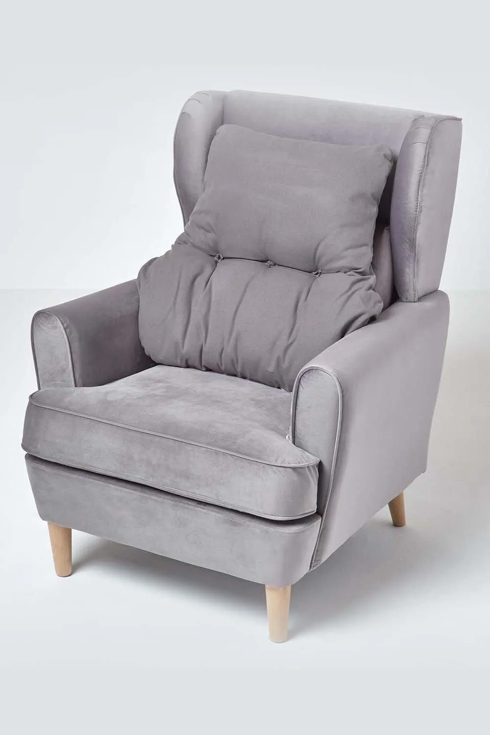 Homescapes Cotton Back Support Cushion in Charcoal 2