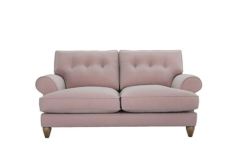 Bronwyn 2.5 Seater Fabric Classic Back Fibre Fill Sofa With Washed Oak Feet - Cotton Candy