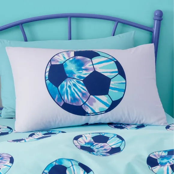 Catherine Lansfield Tie Dye Football Purple Reversible Duvet Cover and Pillowcase Set 4