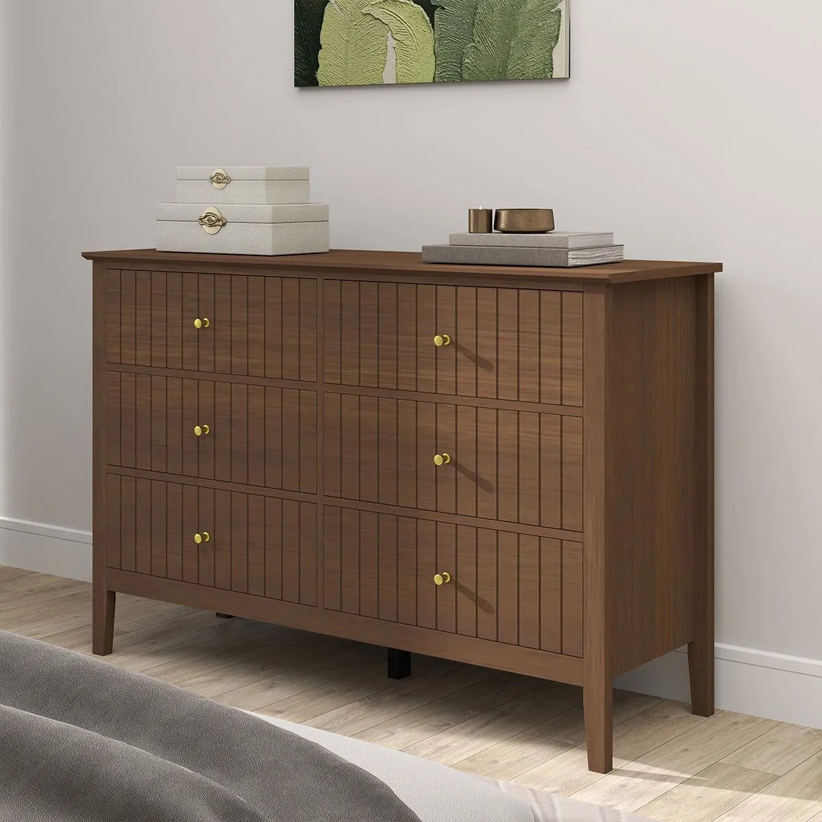 Melody Maison Large Chest Of Drawers & Pair Of Bedside Tables - Hales Dark Wood Range in Brown 4