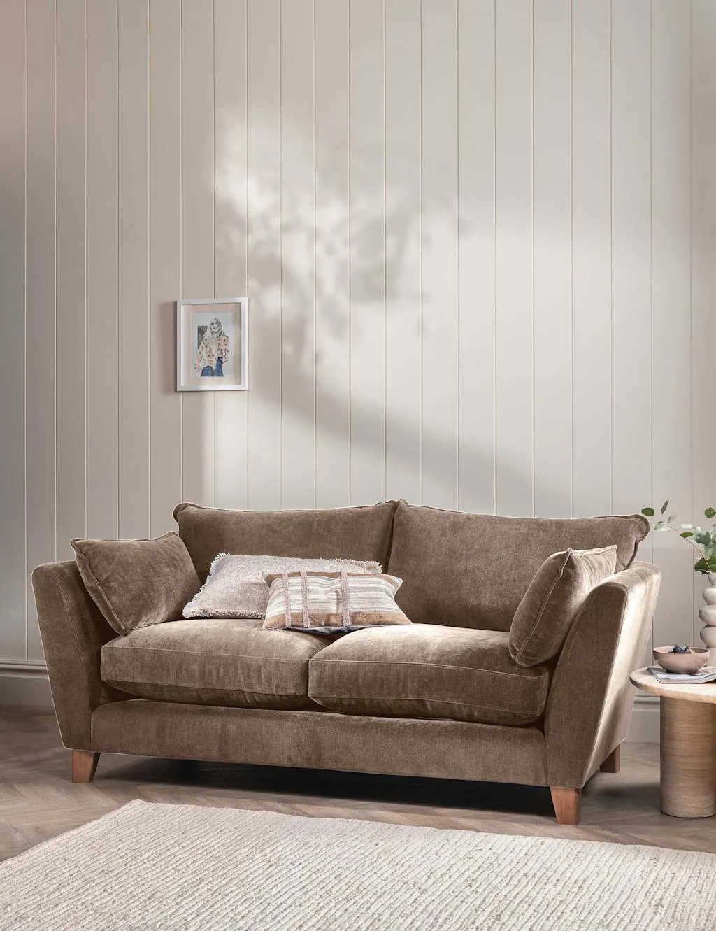 BARKER AND STONEHOUSE Irving Chenille Large 3 Seater Sofa Brown