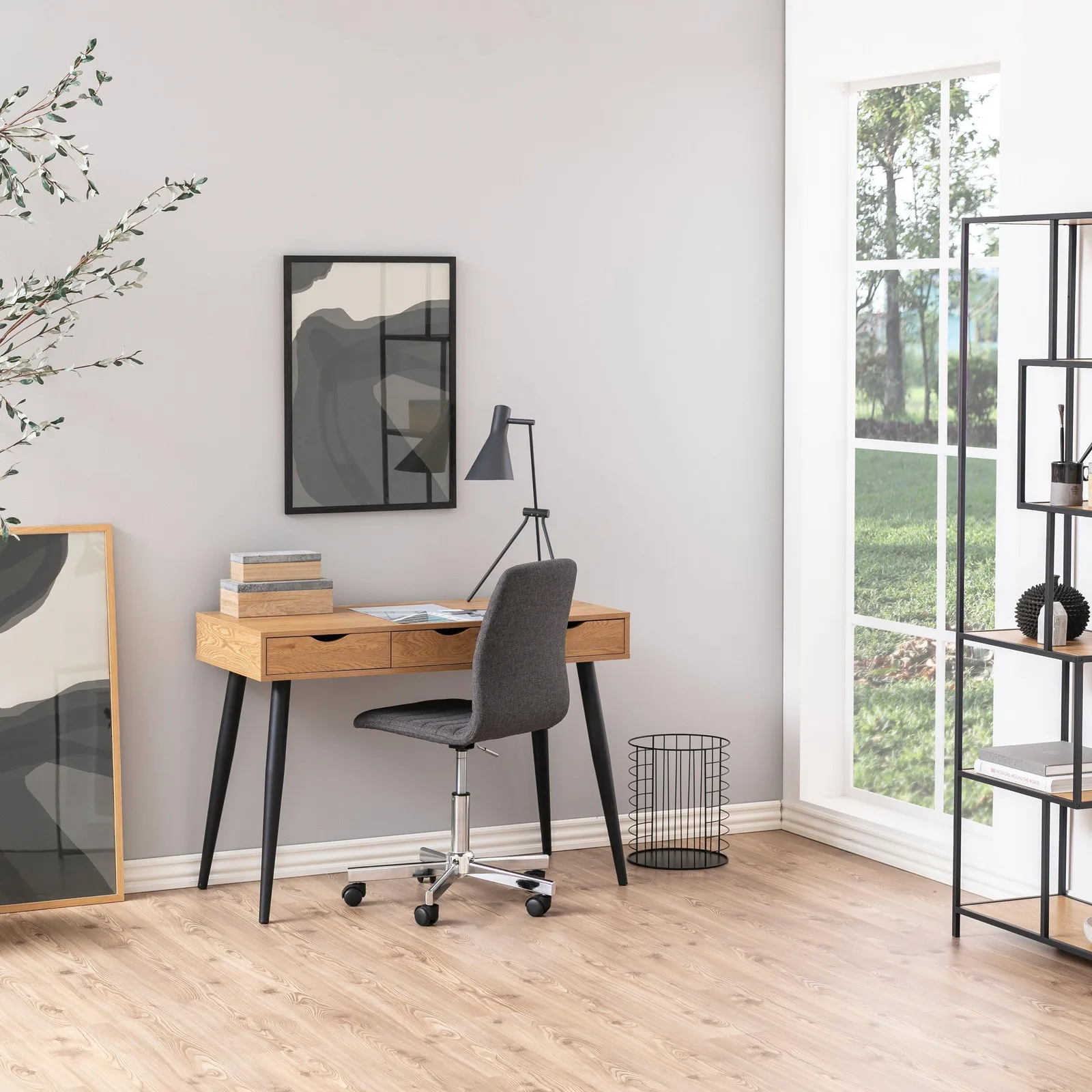 Furniture To Go Neptun 3 Drawer Office Desk in Oak in Light Oak 6