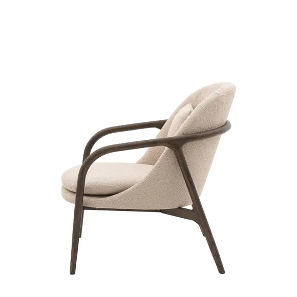 Aurora Fabric Wooden Arm Accent Chair 5