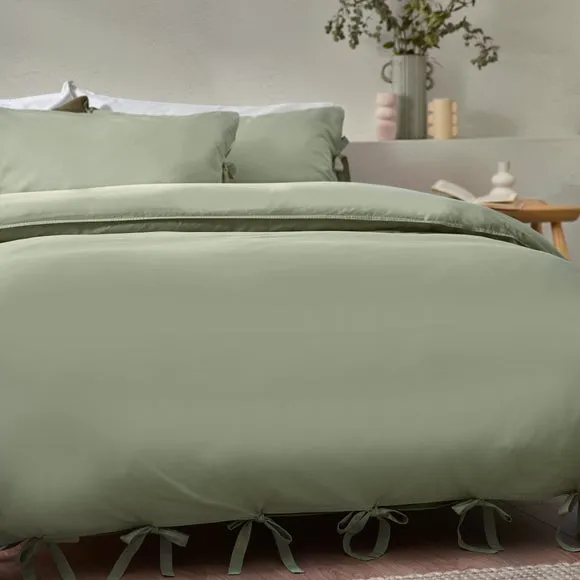 Riviera Yard Mallow Bow Tie 100% Cotton Duvet Cover & Pillowcase Set 4
