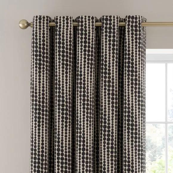 Gradient Spot Chenille Eyelet Curtains 1