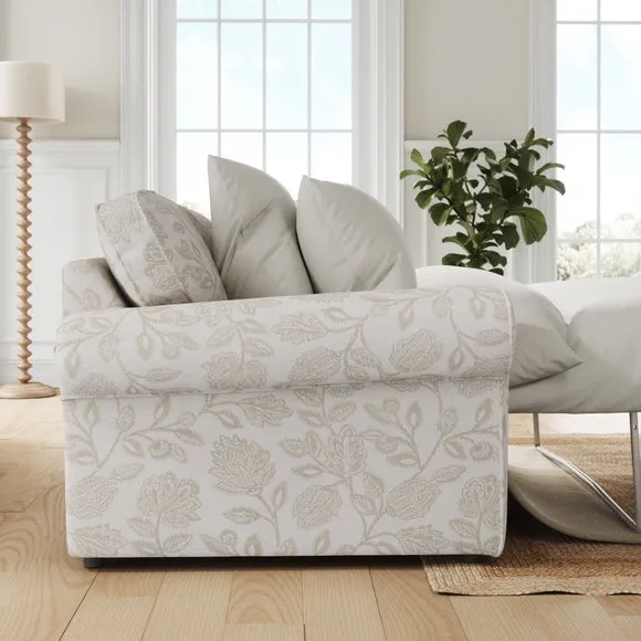 Flori Woven Floral Fabric 2 Seater Sofa Bed 2