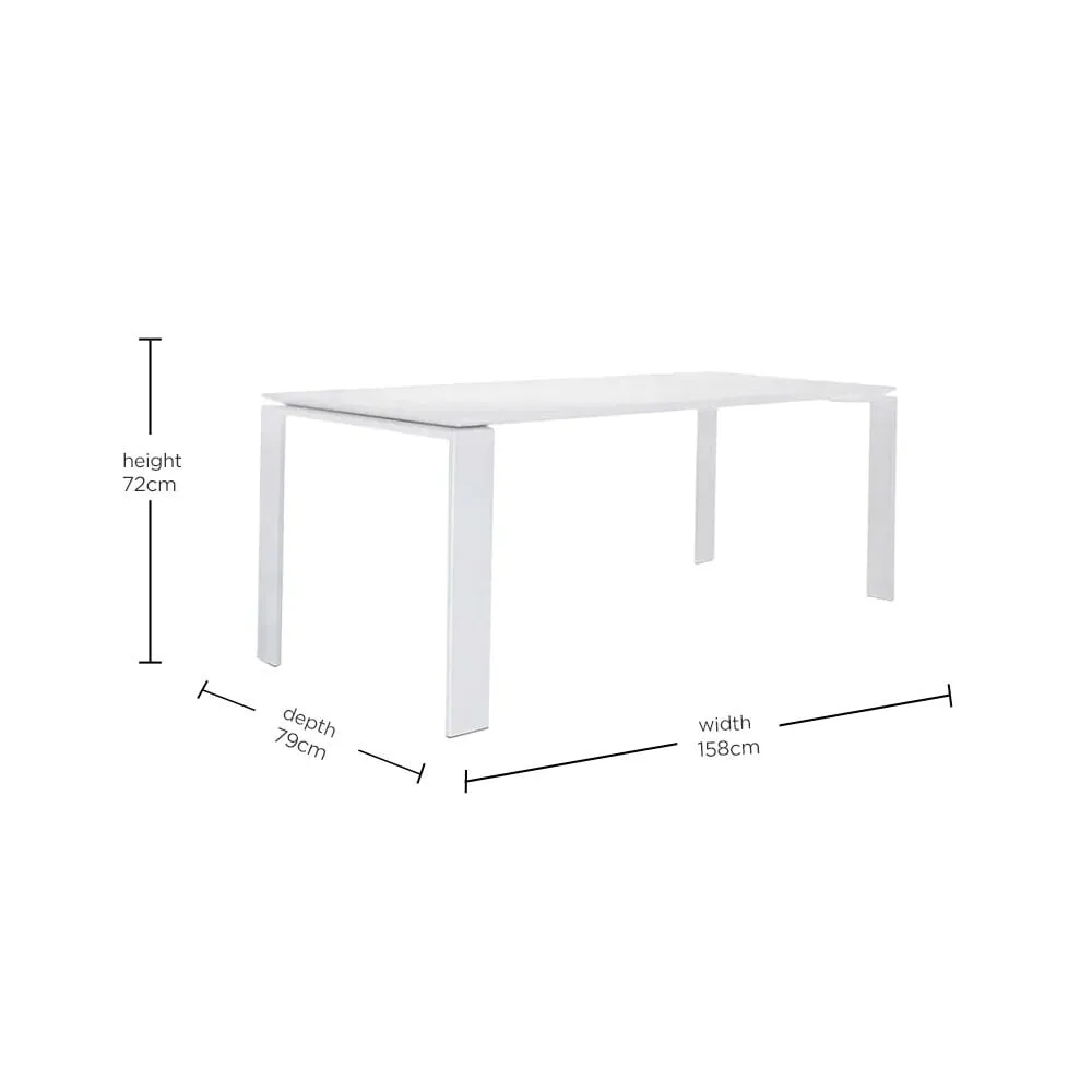 Kartell Four Outdoor Dining Table 158X79, White Metal | W158cm | Barker & Stonehouse 3