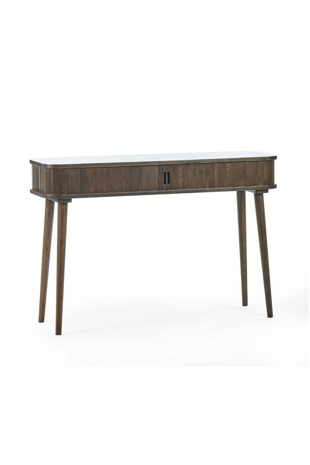 Julian Bowen Arya Console Table with Sliding Door Storage in Dark Brown 3