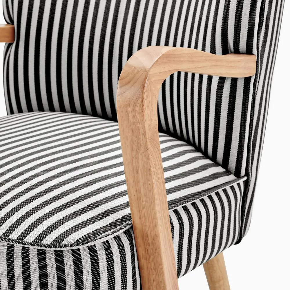 FurnitureboxUK Sylvie Accent Chair with Oak Effect Legs in Black 6