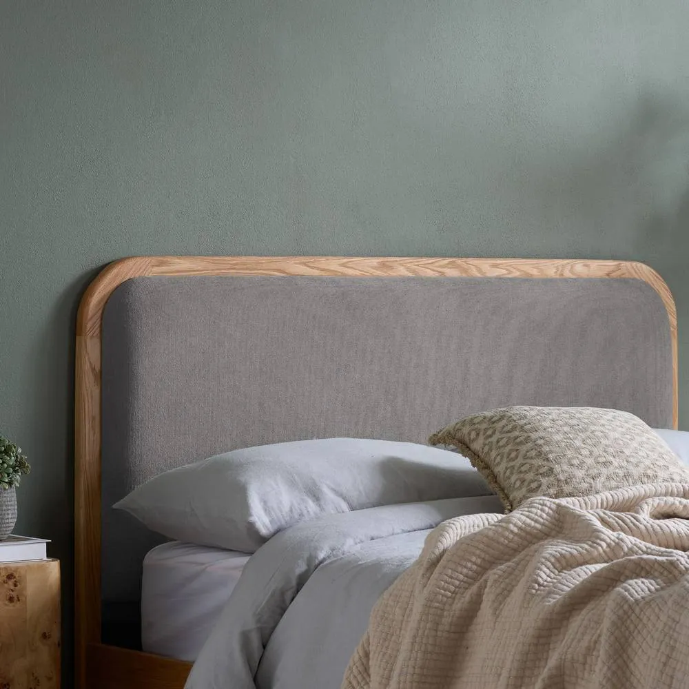 Birlea Amaya Bed Frame Oak Grey Fabric Double or King 3