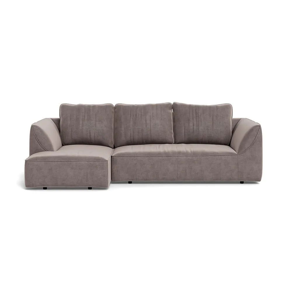 Heal's Morven Left Hand Facing Corner Chaise Sofa Smart Luxe Velvet Mushroom 1
