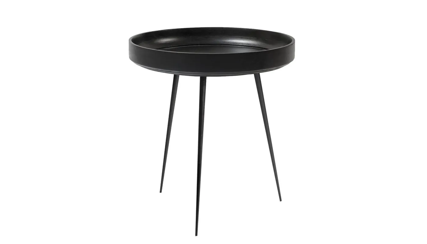 Mater Bowl Table Medium Black Stained Mango Wood