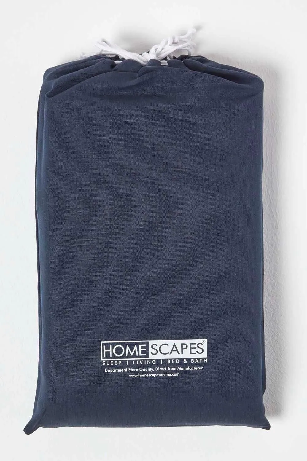 Homescapes Soft Linen Fitted Cot Sheet, Pack of 2 in Navy 5