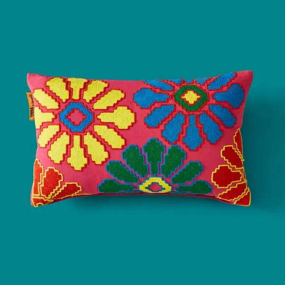 Yinka Ilori Gerbera Daisies Cotton Rectangle Cushion 2