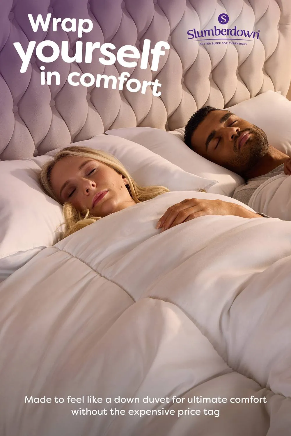 Slumberdown Feels Like Down 13.5 Tog (4.5+9 Tog) All Season Duvet in White 3