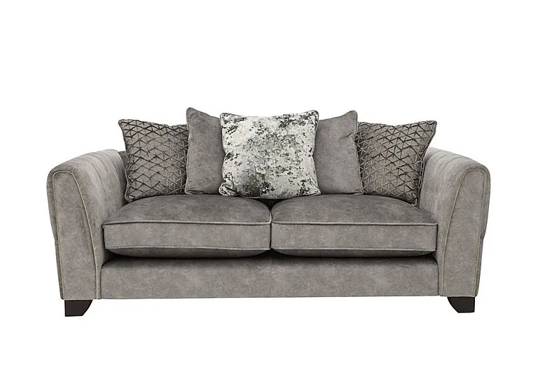Mariah 3 Seater Fabric Scatter Back Sofa Bed - Dapple Silver - Sofas and Armchairs - In Time for Christmas