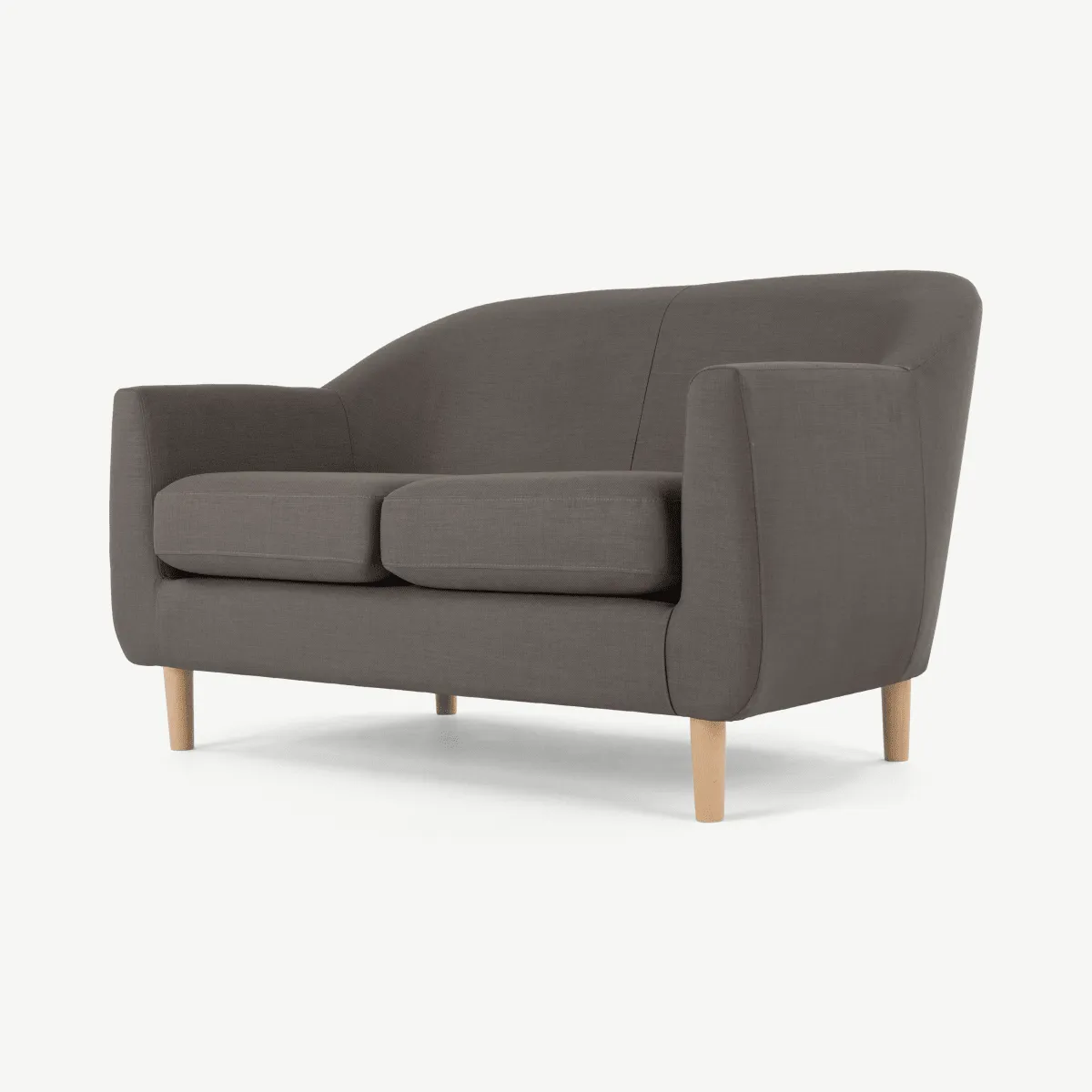 Tubby 2 Seater Sofa, Pewter Grey Fabric
