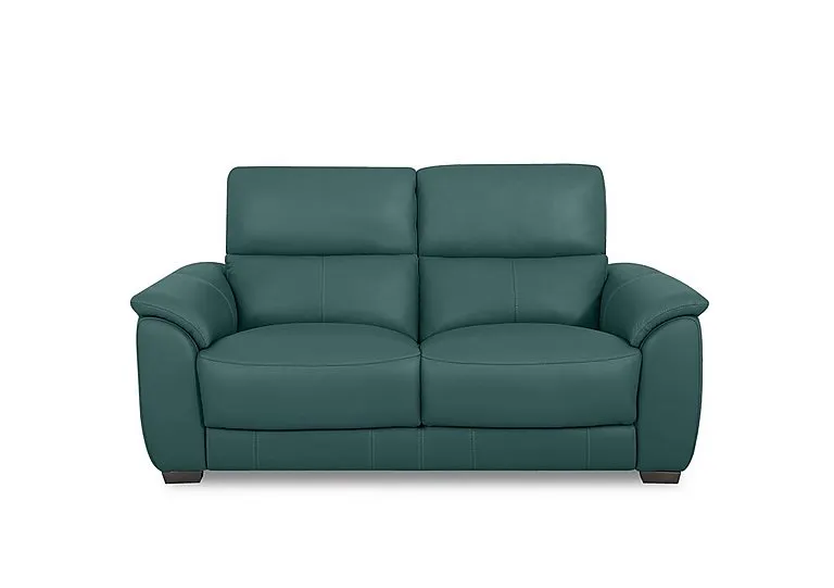 Saffron Leather 2 Seater Sofa - BV Lake Green