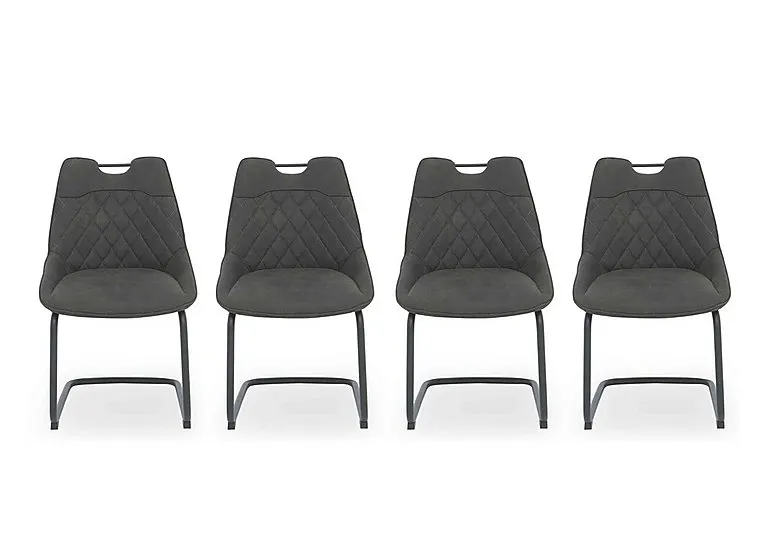 Warrior Set of 4 Cantilever Dining Chairs - Grey