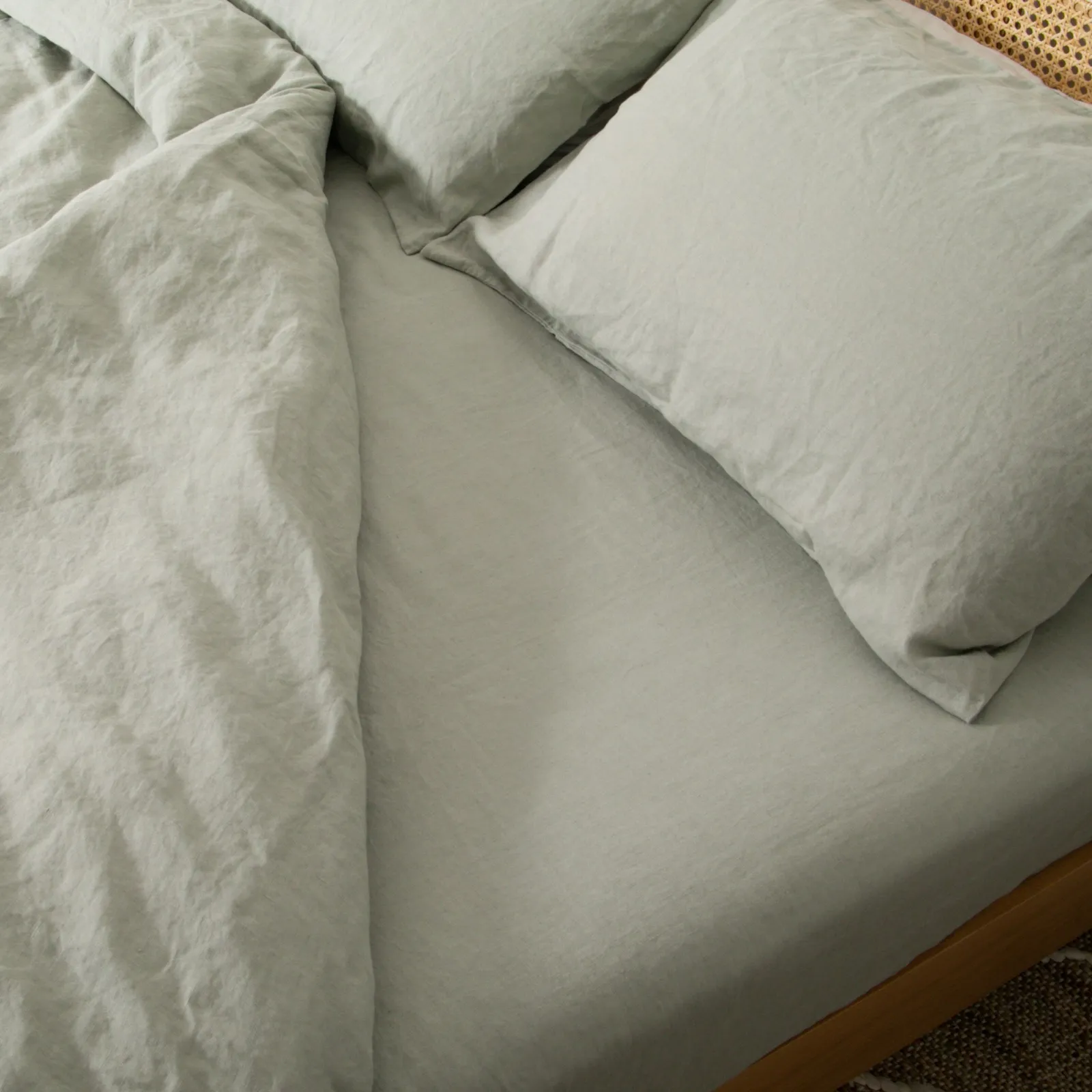 Native Natural Stone Single 100% Linen Fitted Sheet (90x190cm)
