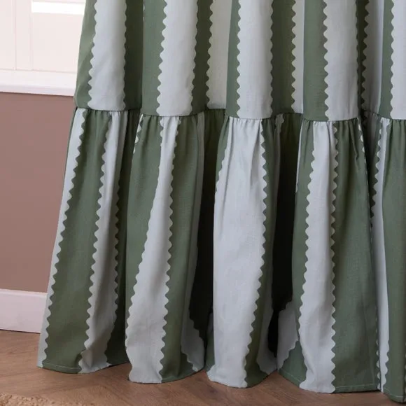 Furn. Birdie Stripe Pencil Pleat Curtains 2